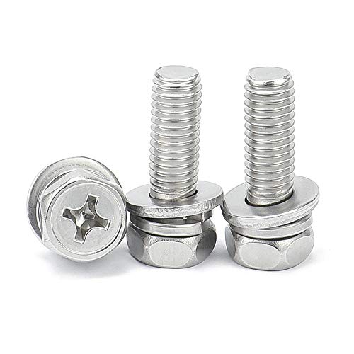 Sechskantschrauben, 304 Edelstahl Innensechskant-Kombinationsschrauben-Set, mehrere Größen(M4*6) von ASZHQUXIUAS