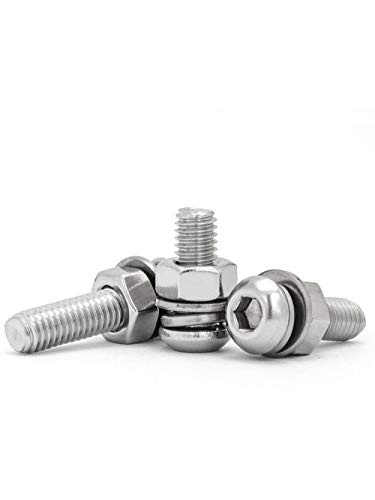 Sechskantschrauben, 304 Edelstahl Rundkopf Innensechskantschraube M8x mm Packung mit 5 Sets(M8*20) von ASZHQUXIUAS