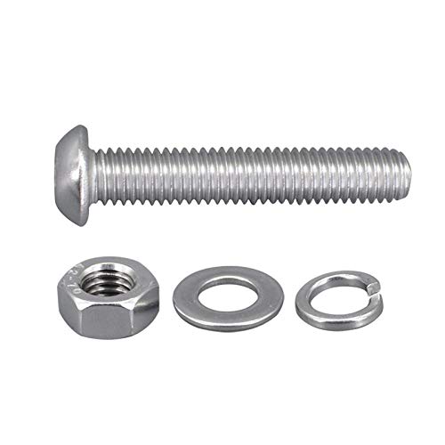 Sechskantschrauben, 304 Edelstahl Rundkopf Innensechskantschraube und Mutternsatz M3x12 Packung mit 30 Sechskantschrauben, 304 Edelstahl Rundkopf Innensechskantschraube und Mutternsatz M3x12 Packung mit 30 von ASZHQUXIUAS
