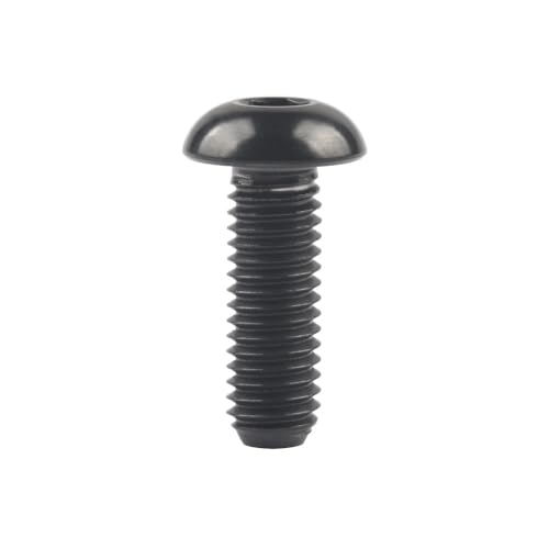 Sechskantschrauben, Innensechskantschrauben, Schraubensatz, Titanbolzen M5/M6x8 10 12 15 16 18 20 25 30 mm, halbrunder Sechskant for Fahrradflaschenhalter(Black,10MM-M5) von ASZHQUXIUAS