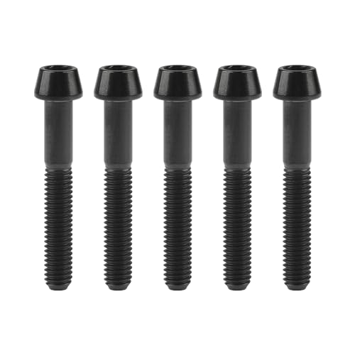 Sechskantschrauben, Innensechskantschrauben, Schraubensatz 6 Stück M6x10 15 16 18 20 25 30 35 40 45 50 55 60 65 mm Titanschrauben Konisches Sechskant-Fahrradzubehör(Black,45MM-M6) von ASZHQUXIUAS