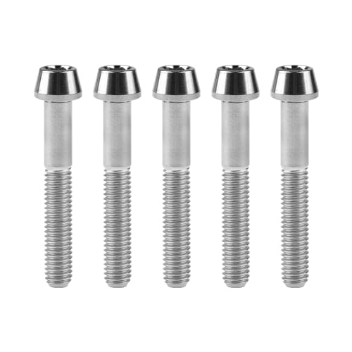 Sechskantschrauben, Innensechskantschrauben, Schraubensatz 6 Stück M6x10 15 16 18 20 25 30 35 40 45 50 55 60 65 mm Titanschrauben Konisches Sechskant-Fahrradzubehör(Silver,30MM-M6) von ASZHQUXIUAS