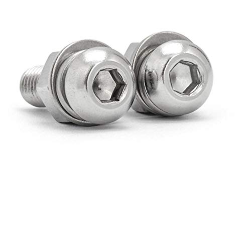 Sechskantschrauben, Innensechskantschrauben-Muttern-Unterlegscheiben-Set aus Edelstahl 304, M4, 20 Stück, mehrere Größen, 5–80 mm(M4*22) von ASZHQUXIUAS