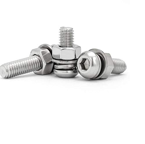 Sechskantschrauben, Innensechskantschrauben-Set aus Edelstahl 304, M12 x 20–100 mm, 1 Stück(M12*90) von ASZHQUXIUAS