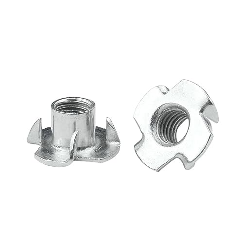 Vierzinkige T-Muttern, 50 stücke M3 M4 M5 M6 M8 M10 M12 T-mutter Blind Pronged Insert T-mutter for Holz möbel Hardware(M4) von ASZHQUXIUAS