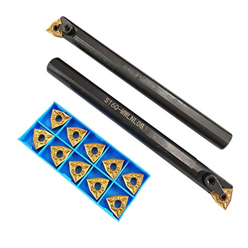 2 Stück S16Q-MWLNR08 + S16Q-MWLNL08 Drehmeißel-Halter Bohrstange 10 Stück WNMG080404-TM indexierbare Hartmetall-Einsatz. von ASZLBYM