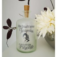 Dekoflasche Mit Beleuchtung - Friseurin Therapeutin Led Leuchte Leuchtflasche Bottlelight Lichterkette Geschenk Flaschenlicht von AScreativ