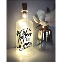 Dekoflasche Mit Beleuchtung | Meer Geht Immer Led Leuchte Leuchtflasche Bottlelight Lichterkette Geschenk Flaschenlicht Neue Größe von AScreativ