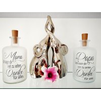 Dekoflasche Mit Beleuchtung - Papa Mama Danke Led Leuchte Leuchtflasche Bottlelight Lichterkette Geschenk Flaschenlicht Muttertag Homedeco von AScreativ
