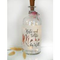 Leuchtflasche Mit Spruch | Tollste Beste Mama Led Flaschenlicht Dekolampe Muttertagsgeschenk Weihnachten von AScreativ