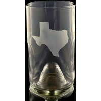 Form Von Texas Upcycled Weinflasche Trinkgläser | Feuer Glasiert Rand | Paar Gläser Upcycled | Öko Geschenk von ASecondRoundGlass