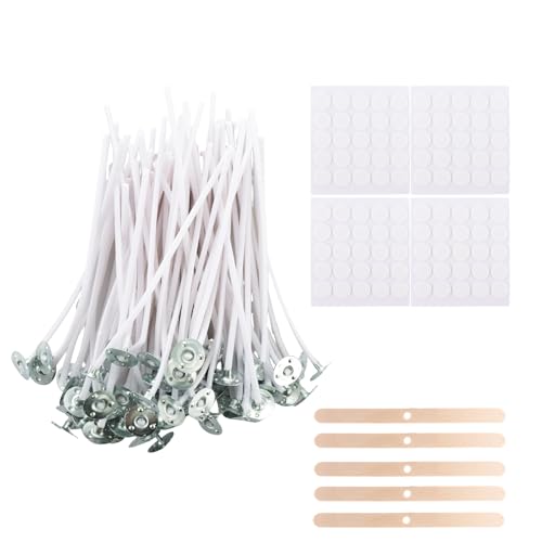 ASelected 200 Stück Kerzendocht Set 10 cm Dochte für Kerzen Kerzen Docht Set mit Halterungen und Befestigungsaufklebern Rauchfrei Kerzendocht Cotton Candle Wick für Die Kerzenherstellung Candle DIY ASelected 200 Stück Kerzendocht Set 10 cm Dochte für Kerzen Kerzen Docht Set mit Halterungen und Befestigungsaufklebern Rauchfrei Kerzendocht Cotton Candle Wick für Die Kerzenherstellung Candle DIY von ASelected
