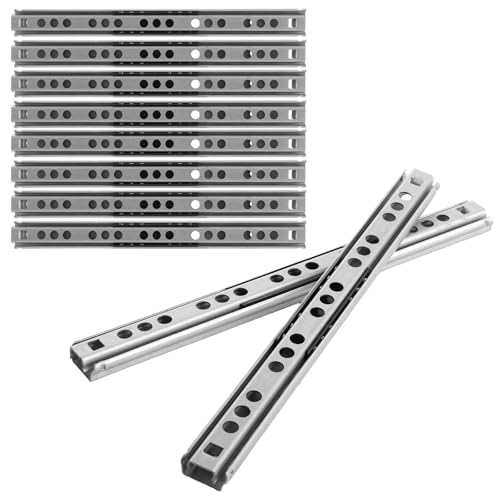 ASelected 10 Stück Schubladenschienen 310 x 17 MM Schubladenführung Schubladenauszug mit Schrauben Leicht Anzubringen für Küche Bad Schlafzimmer Büro usw von ASelected