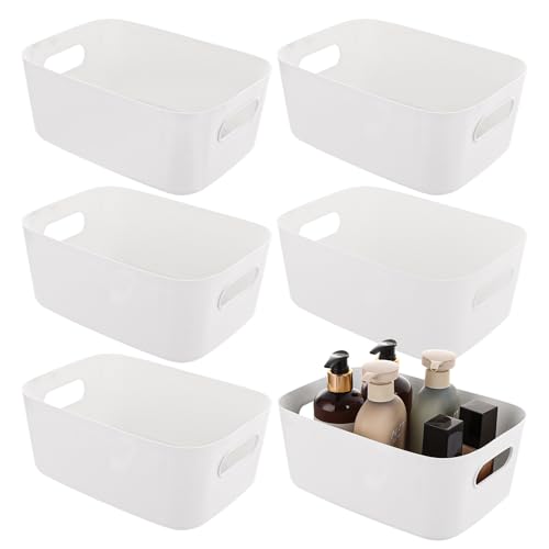 ASelected 6 Stück Aufbewahrungsbox Multifunctional ordnungsboxen Aufbewahrungskorb mit Griffen Stapelbar Kunststoffbox Weiß für Küche Büro Schrank Bad ASelected 6 Stück Aufbewahrungsbox Multifunctional ordnungsboxen Aufbewahrungskorb mit Griffen Stapelbar Kunststoffbox Weiß für Küche Büro Schrank Bad von ASelected