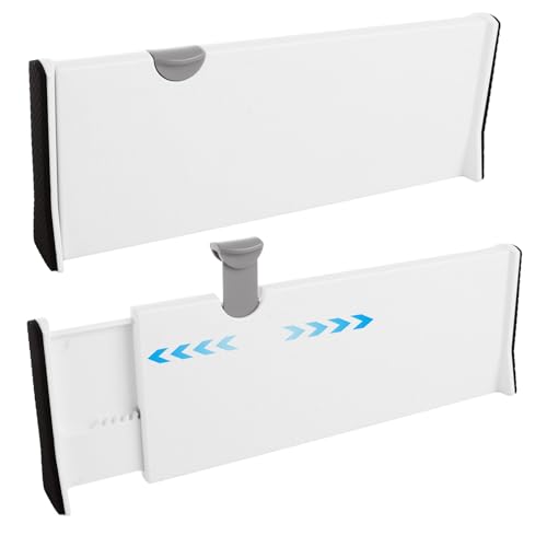 ASelected Schubladentrenner Verstellbar 2er-Set Drawer Dividers Schubladenteiler Länge 32,8–55 CM Höhe 12,3 CM Schubladen Trennsystem für Schminktische Schreibtische Kleiderschränke Küchen von ASelected