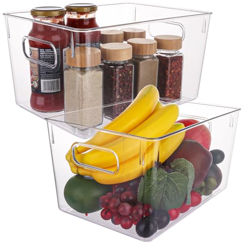 ASelected 2 Stück Kühlschrank Organizer 29 x 20.6 x 15 CM Fridge Organizer Küche Aufbewahrungsbox mit Griffen für Küchen Kühlschrank Schränke Badezimmer ASelected 2 Stück Kühlschrank Organizer 29 x 20.6 x 15 CM Fridge Organizer Küche Aufbewahrungsbox mit Griffen für Küchen Kühlschrank Schränke Badezimmer von ASelected