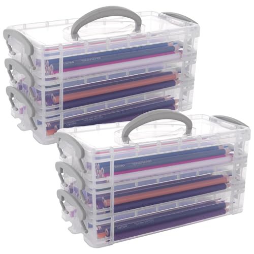 ASelected 2 Stück Stiftebox 3 Tier Stapelbar Stifte Organizer mit Snap-Dicht 20.5 x 10 x 10.5 cm Bürobedarf Organizer für Art Supply, Kosmetika, Werkzeugteile ASelected 2 Stück Stiftebox 3 Tier Stapelbar Stifte Organizer mit Snap-Dicht 20.5 x 10 x 10.5 cm Bürobedarf Organizer für Art Supply, Kosmetika, Werkzeugteile von ASelected