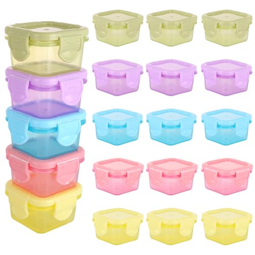 ASelected 20 Stück Kleine Dosen mit Deckel, Gefrierdosen Klein, 60 ML Kleine Dosen mit Deckel Plastik, Quadratisch, Stapelbar, für Salatdressing von Marmelade Obst Snacks Gewürze Saucen ASelected 20 Stück Kleine Dosen mit Deckel, Gefrierdosen Klein, 60 ML Kleine Dosen mit Deckel Plastik, Quadratisch, Stapelbar, für Salatdressing von Marmelade Obst Snacks Gewürze Saucen von ASelected