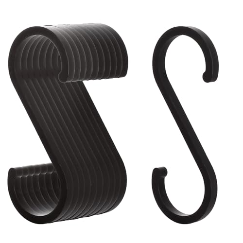 ASelected 20 Stück S Haken Haken Schwarz Haken Garderobe Aluminium Hängehaken für Hängende Töpfe und Pfannen Kaffeetassen Kleidung Pflanzen von ASelected