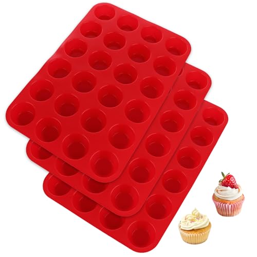 ASelected 3 Stück Silikon Muffinförmchen Mini Muffinform Silikon Muffins Backform für 24 Muffins Silikon Antihaft-sichere Minimuffinform spülmaschinenfest für Cupcakes Brownies Kuchen Pudding ASelected 3 Stück Silikon Muffinförmchen Mini Muffinform Silikon Muffins Backform für 24 Muffins Silikon Antihaft-sichere Minimuffinform spülmaschinenfest für Cupcakes Brownies Kuchen Pudding von ASelected