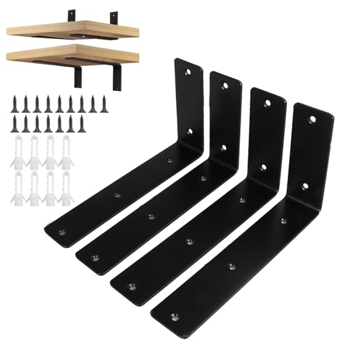 ASelected 4 Stück Regalwinkel Schwerlast Schwarz (200x120x45x3mm) von ASelected