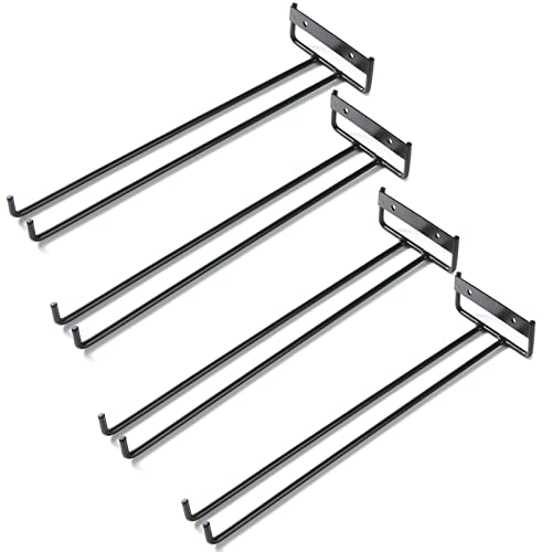 ASelected 4 Stück Weinglashalter, 30 CM Weinglas-Hängeregal, zum Aufhängen Metall-Stielglasregal unter dem Schrank, Schwarzes Regal, Weinbecher-Präsentationsständer für Schrank und Bar von ASelected