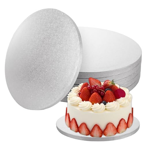 ASelected 5 Stück Cake Board Tortenplatte 12 MM x 30 cm / 12 IN Silber Tortenunterlage Rund Wiederverwendbar Torten Unterplatten für Transport Kuchen und Torten ASelected 5 Stück Cake Board Tortenplatte 12 MM x 30 cm / 12 IN Silber Tortenunterlage Rund Wiederverwendbar Torten Unterplatten für Transport Kuchen und Torten von ASelected