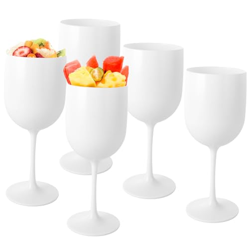 ASelected 5 Stück Plastik Weingläser 450 ML Weingläser Kunststoff Gläser Sektgläser Plastik für Events Partys Picknick Camping von ASelected