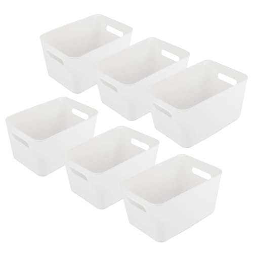ASelected 6 Kunststoff-Aufbewahrungsboxen, weiße Aufbewahrungskörbe, 25 x 17 x 15 cm, Aufbewahrungsboxen für Küche, Schränke, Büro, Bad, Spielzeug, langlebige Aufbewahrungsboxen ASelected 6 Kunststoff-Aufbewahrungsboxen, weiße Aufbewahrungskörbe, 25 x 17 x 15 cm, Aufbewahrungsboxen für Küche, Schränke, Büro, Bad, Spielzeug, langlebige Aufbewahrungsboxen von ASelected