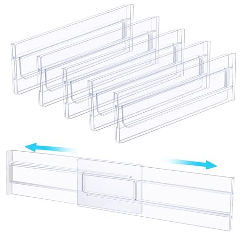 ASelected 6 Stück Kunststoff Schubladentrenner Verstellbare Schubladen aus Kunststoff Transparente Schubladentrenner für Küche Schlafzimmer Büro Schreibtisch Kommode ASelected 6 Stück Kunststoff Schubladentrenner Verstellbare Schubladen aus Kunststoff Transparente Schubladentrenner für Küche Schlafzimmer Büro Schreibtisch Kommode von ASelected