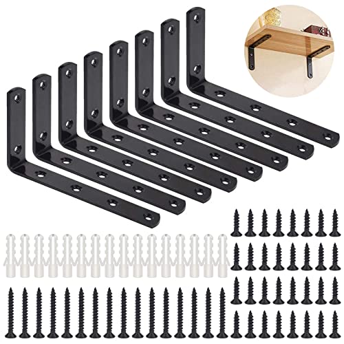 ASelected 8er-Set Regalhalterung Edelstahl 90 Grad, 125 x 75 x 20 mm Winkelverbinder Schwarz, Wandhalterung Regalträger für Holzregal, Möbel, Stuhl, Tisch Mit Schrauben und Anker ASelected 8er-Set Regalhalterung Edelstahl 90 Grad, 125 x 75 x 20 mm Winkelverbinder Schwarz, Wandhalterung Regalträger für Holzregal, Möbel, Stuhl, Tisch Mit Schrauben und Anker von ASelected