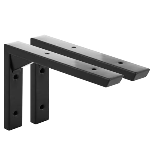 ASelected ASUKVC-2024122521 2PCS Heavy Duty Shelf Brackets 2 x robuste Regalhalterungen, Schwarz von ASelected