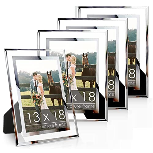 ASelected Bilderrahmen Glas 4er Set für Bilder 13x18 cm Glas Fotorahmen Photo Frame Glass Foto Rahmen Hochzeit Familie von ASelected