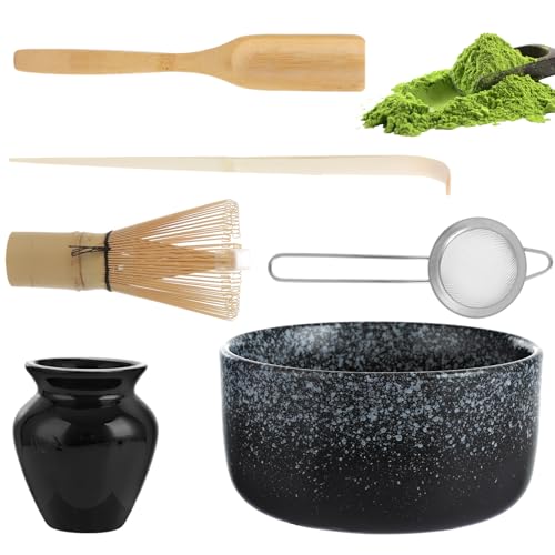 ASelected Matcha Set Matcha Besen 6er-Set Macha Tea set mit Matcha Besen Matcha Schale Teelöffel Teesieb Besenhalter Matcha-Starter-Set für Diverse Getränkepulver wie Kakao oder Proteinshakes ASelected Matcha Set Matcha Besen 6er-Set Macha Tea set mit Matcha Besen Matcha Schale Teelöffel Teesieb Besenhalter Matcha-Starter-Set für Diverse Getränkepulver wie Kakao oder Proteinshakes von ASelected