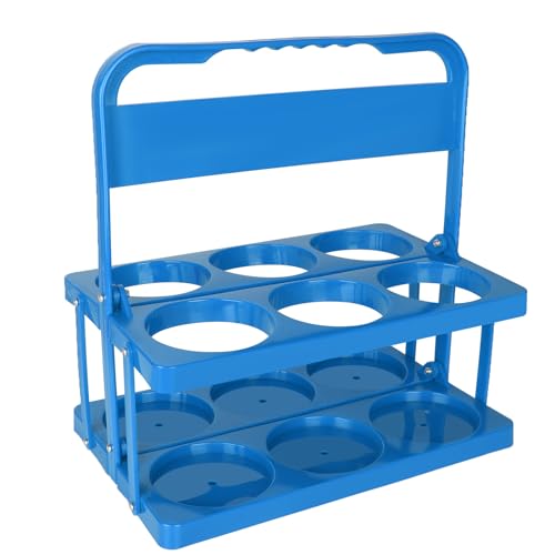 ASelected Milchflaschenhalter Faltbar Kunststoff Getränketräger 6 Löcher Wiederverwendbar Bierflaschenträger Weinflaschenträger mit Griff (Blau) von ASelected