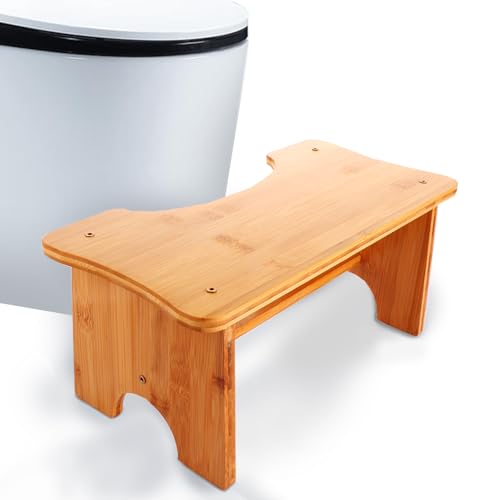 ASelected Toilettenhocker Kackhocker 30 x 19 x 17 cm Toilettenfußpedal aus Holz Squatty Potty Tragbarer Kurzer Hocker (Holzfarbe) von ASelected