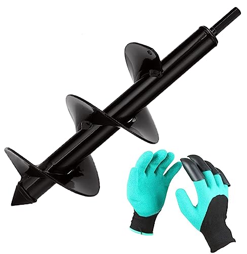 Aselected Erdbohrer für Bohrmaschine, Garten, Bohrmaschine, Ø 100 mm + Handschuhe, Gartenbohrer für Bohrmaschine, praktisches Pflanzwerkzeug für Blumen, Pflanzen von Bäumen Sträuchern Aselected Erdbohrer für Bohrmaschine, Garten, Bohrmaschine, Ø 100 mm + Handschuhe, Gartenbohrer für Bohrmaschine, praktisches Pflanzwerkzeug für Blumen, Pflanzen von Bäumen Sträuchern von ASelected