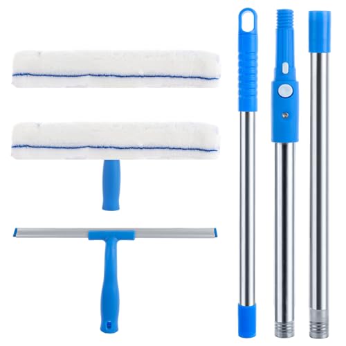 ASelected 2 In 1 Fensterputzer Set Fenster Putzen Fensterreiniger mit Teleskopstiel (130 cm) Fensterputzer Fenster Abzieher Wischer für Glas Fenster Putzen Dusche und Glastür Reinigung ASelected 2 In 1 Fensterputzer Set Fenster Putzen Fensterreiniger mit Teleskopstiel (130 cm) Fensterputzer Fenster Abzieher Wischer für Glas Fenster Putzen Dusche und Glastür Reinigung von ASelected