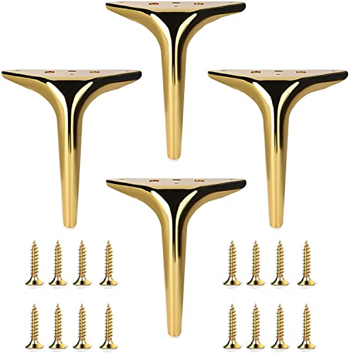 4 Stück Möbelbeine aus Metall, DIY austauschbare Tischbeine, Haarnadelbeine, verstellbare Tischbeine, verwendet für Sofabeine, Schrankbeine, Couchtischbeine (Farbe: Schwarz, Größe: 12 cm) (Gold 15 cm von ASerZenith