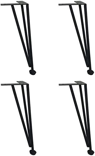 4-teilige Möbelbeine, Tischfüße aus Metall, aus Eisen, Ersatzbeine für den Haushalt, dreieckige, stabile Sofafüße, verwendet für Nachttische, Badezimmer, Sessel, schräge Schrankbeine (schwarz, 16 cm) von ASerZenith