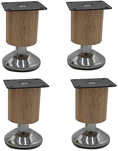 ASerZenith 4er-Set Möbelfüße aus Massivholz, verstellbare Möbelfüße für Sofa, Tisch, Schränke, Regale, Massivholz, verstellbare Beine, Schrankbeine, Tischbeine, Möbelbeine (Größe: 10 cm) (10 cm) von ASerZenith