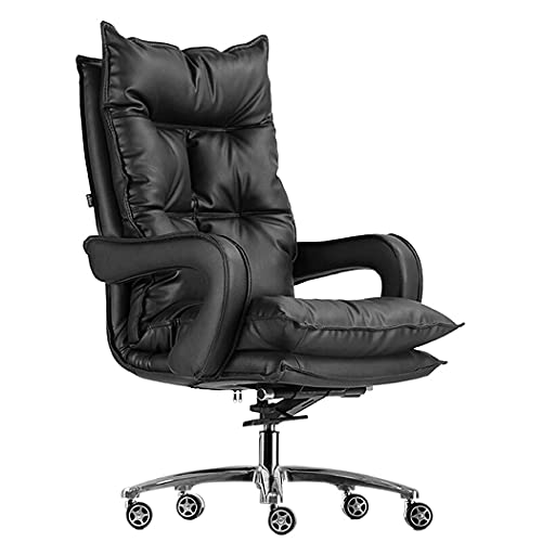 ASerZenith Chefsessel mit hoher Rückenlehne, ergonomischer Bürostuhl, Computer-Schreibtischstuhl, 360° drehbar, dickes Sitzkissen mit einziehbarer Fußstütze und Metallsockel, für Heimbüro, F von ASerZenith