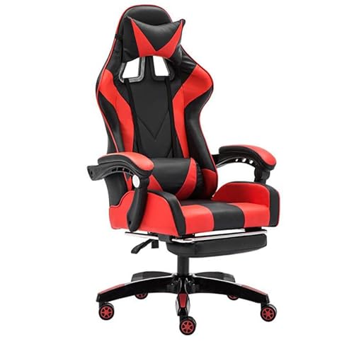 ASerZenith Gaming-Stuhl, Rennstuhl, ergonomischer Hochlehner, Rennstuhl, Computer-Schreibtischstuhl mit Fußstütze und verstellbaren Armlehnen, ergonomischer Bürostuhl, Schreibtischstuhl von ASerZenith