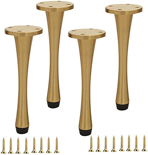 ASerZenith Möbelbeine aus Metall, verstellbare Möbelfüße aus Messing, Ersatz-Möbelfüße, Couchtisch, Nachttisch-Stützbeine (Farbe: Golden, Größe: 150 mm) (Golden 80 mm) von ASerZenith