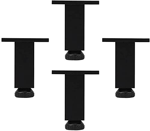 ASerZenith Möbelbeine verstellbar, Möbelbeine Metall verstellbar, 4 x Möbelfuß Aluminiumlegierung Tischbeine Kommodenbeine mit Schrauben Montageplatte Schrank Sofa Möbelbeine (Mattschwarz 40cm) von ASerZenith