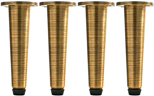 ASerZenith Möbelstützfüße, höhenverstellbare Möbelbeine aus reinem Kupfer, Ersatzbeine für Fernsehschränke und Sofas, 5 Höhenoptionen (Farbe: Schwarz, Größe: 6,3 Zoll4) (Bronze 4 Zoll * 4) von ASerZenith