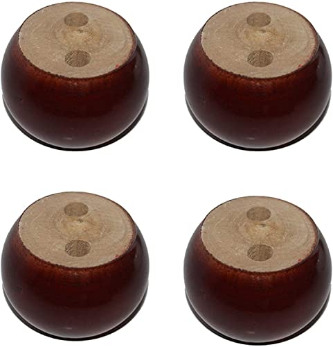 ASerZenith Stück Ersatz-Möbelbeine aus Massivholz, 5 cm fertige runde Eukalyptus-Brotbeine, Sofabeine, für Tische, Schränke, Couchtische, TV-Schrankbeine (Farbe: Weiß) (Rot) von ASerZenith