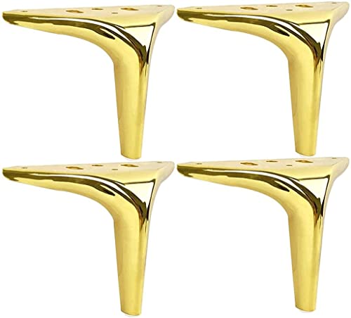 Ersatzbeine für Sofa, luxuriöse dreieckige Arc-Möbelbeine aus Eisen, Stützfüße für Kleiderschrank, TV-Schrank, Couchtisch, ausgestattet mit Schraubenzubehör (Farbe: Gold, Größe: 4,5 Zoll4) (Gold 7,1 von ASerZenith