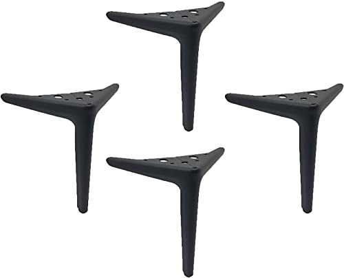 Schrankbeine, dreieckige Möbelstützfüße, Ersatzbeine aus Metall, verwendet für Betten, Couchtische, Sessel, stabile Sofafüße, 4er-Set (Farbe: Gold, Größe: 15 cm/6 Zoll) (Schwarz 12 cm/4,7 Zoll) von ASerZenith