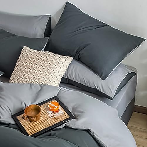 AShanlan 2er Set Kissenbezug 80x80 Anthrazit Grau Kopfkissenbezug 80 x 80 Mikrofaser Kissen Bezug 80x80cm mit Reißverschluss Doppelpack Polsterbezug Set Pillow Case Pillow Cover von AShanlan